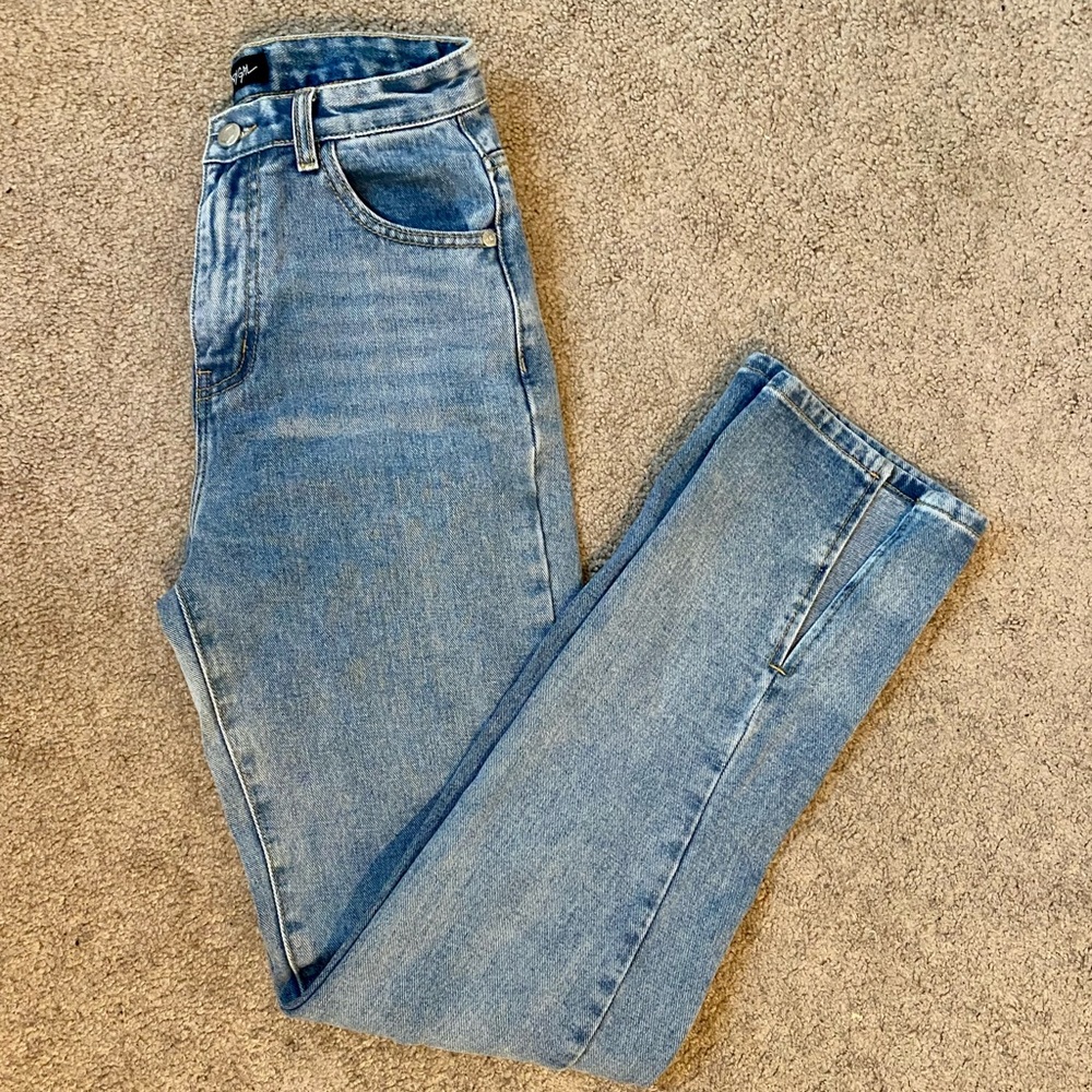 Nasty Gal split hem skinny jeans